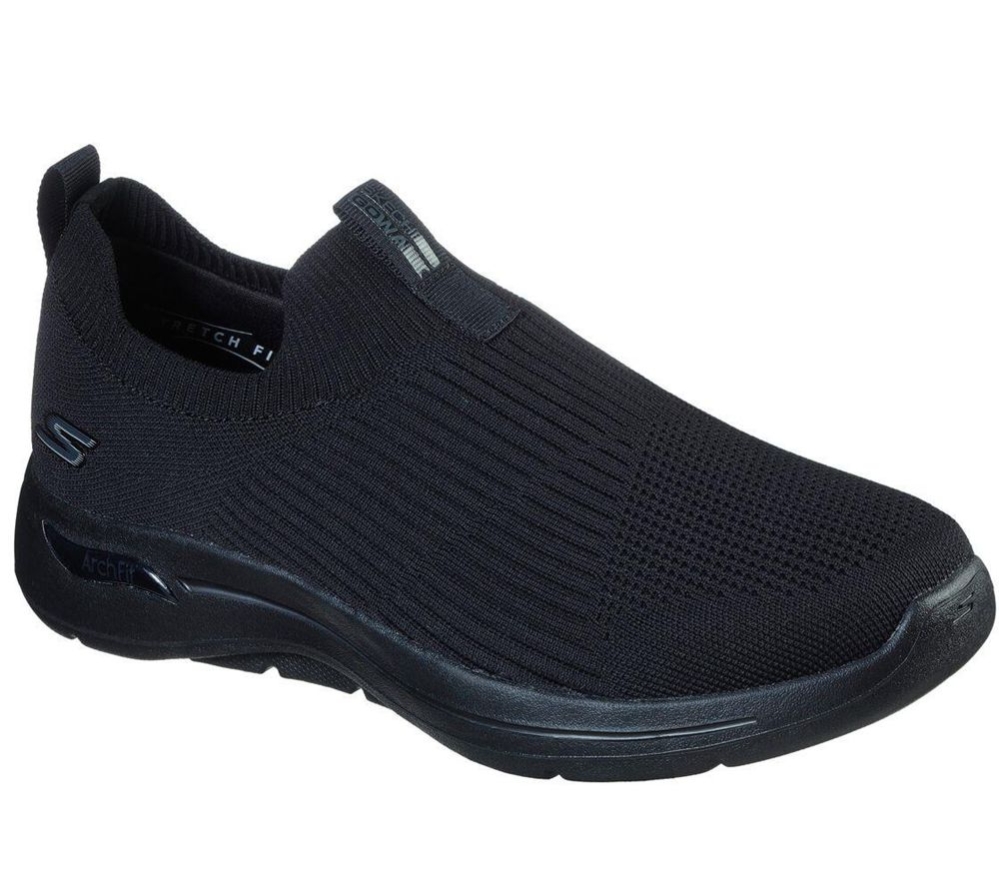 Skechers GOwalk Arch Fit - Iconic Men\'s Walking Shoes Black | GNOU46980