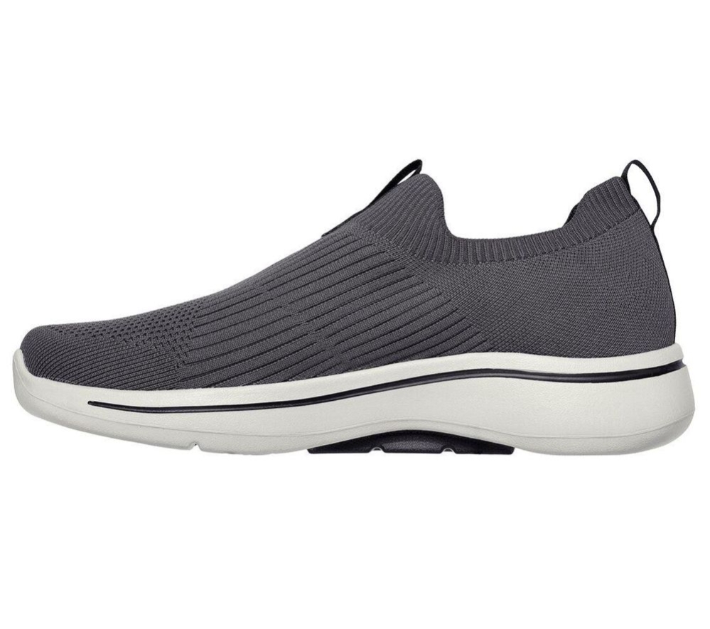 Skechers GOwalk Arch Fit - Iconic Men's Walking Shoes Grey Black | WEHX84527