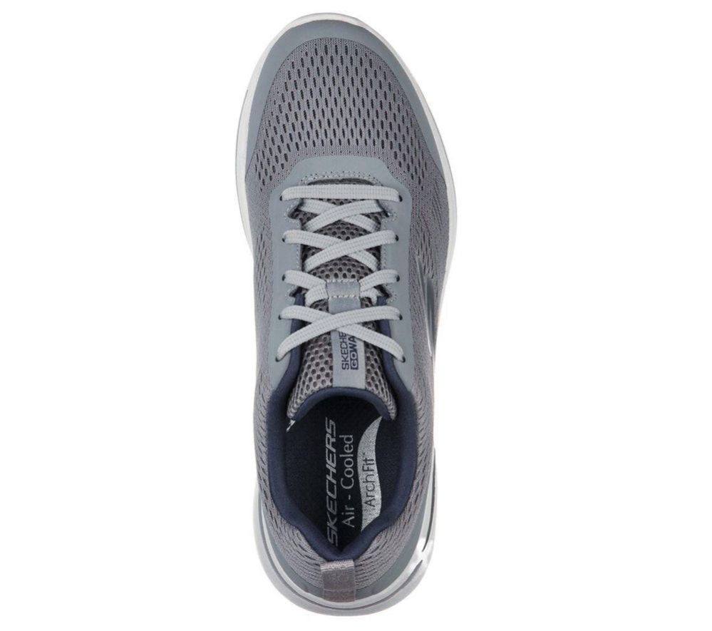 Skechers GOwalk Arch Fit - Idyllic Men's Walking Shoes Grey Navy | GVHT97452