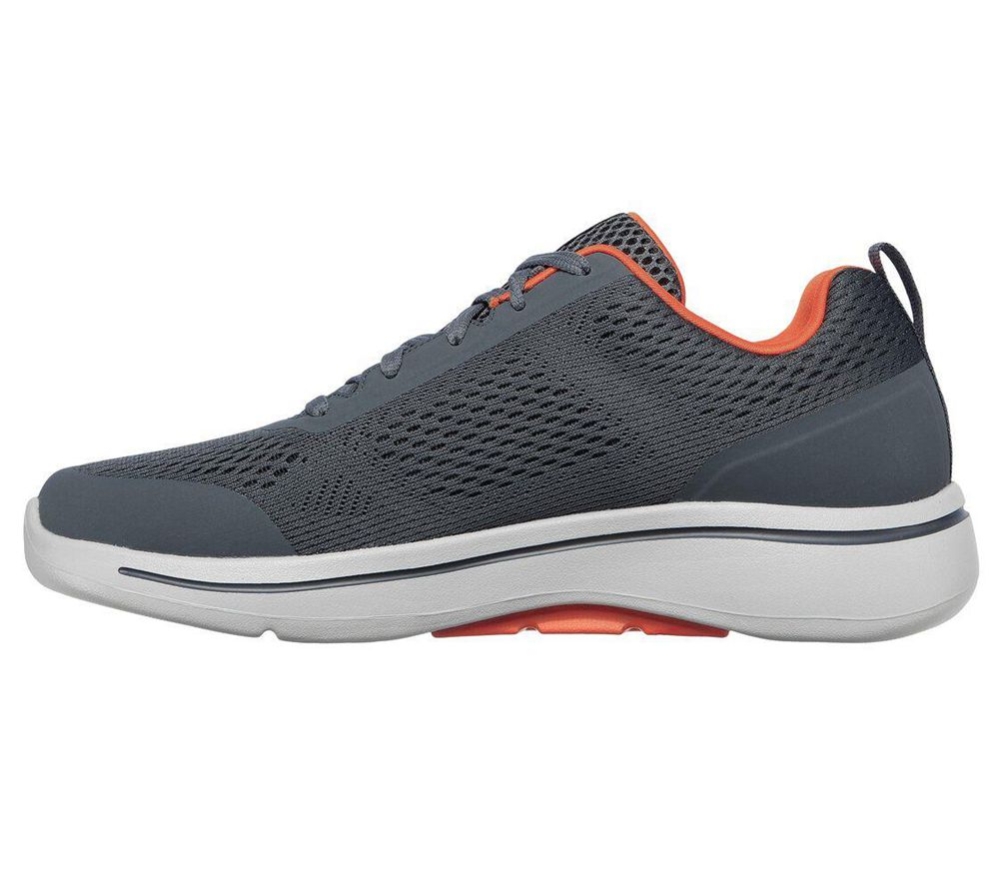 Skechers GOwalk Arch Fit - Idyllic Men's Walking Shoes Grey Orange | SNJX04865