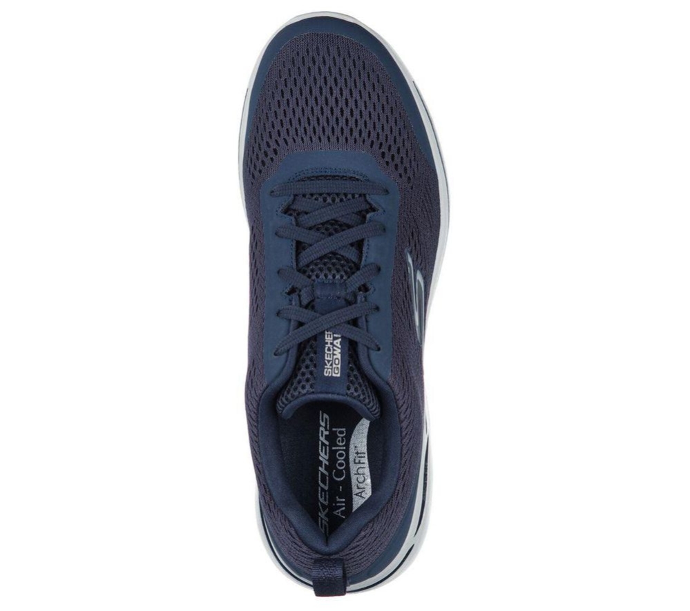 Skechers GOwalk Arch Fit - Idyllic Men's Walking Shoes Navy Gold | UVCS84963