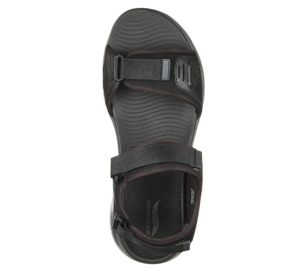 Skechers GOwalk Arch Fit Men's Sandals Black Grey | BSTX21058