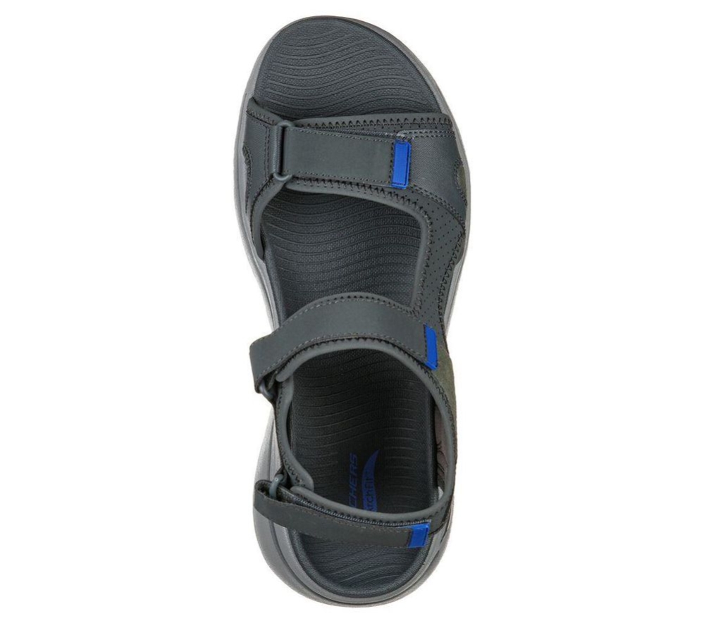 Skechers GOwalk Arch Fit - Mission Men's Sandals Grey Blue | ORZM82609