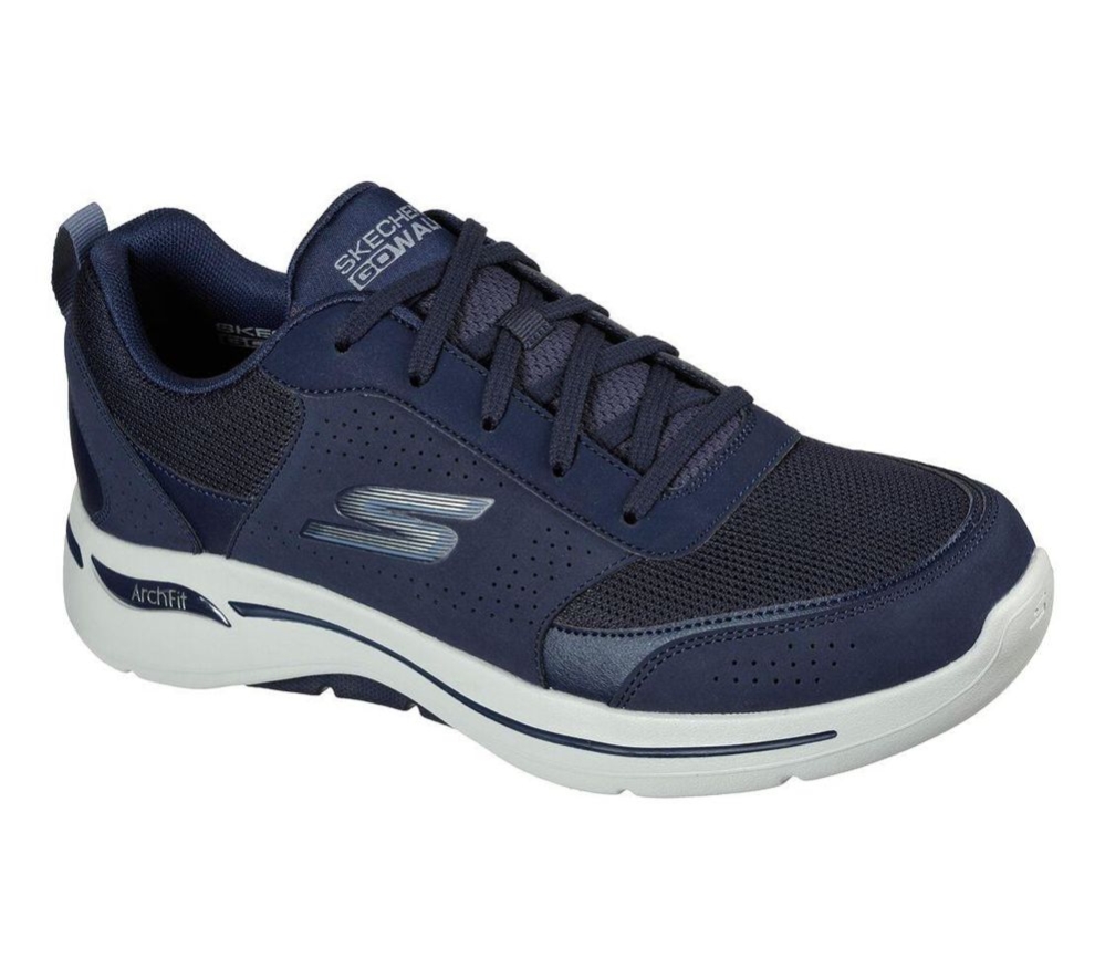 Skechers GOwalk Arch Fit - Recharge Men\'s Walking Shoes Navy Blue | INGD51268