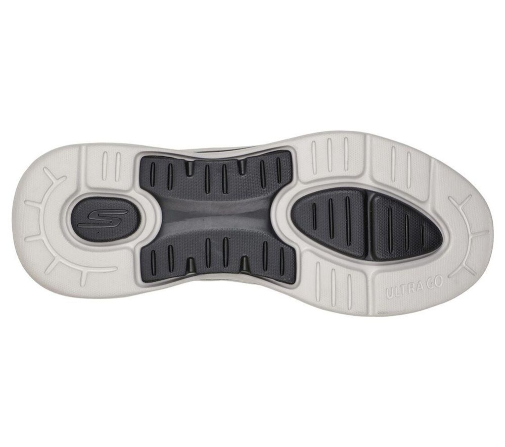 Skechers GOwalk Arch Fit - Recharge Men's Walking Shoes Black Blue Grey | RBWD57289