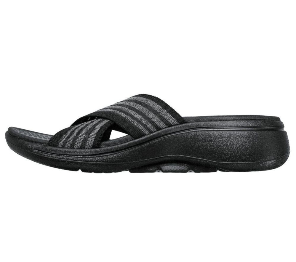 Skechers GOwalk Arch Fit - Serene Women's Slides Black | DQWK95478