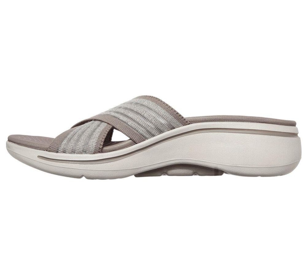 Skechers GOwalk Arch Fit - Serene Women's Slides Grey | HBOJ01836