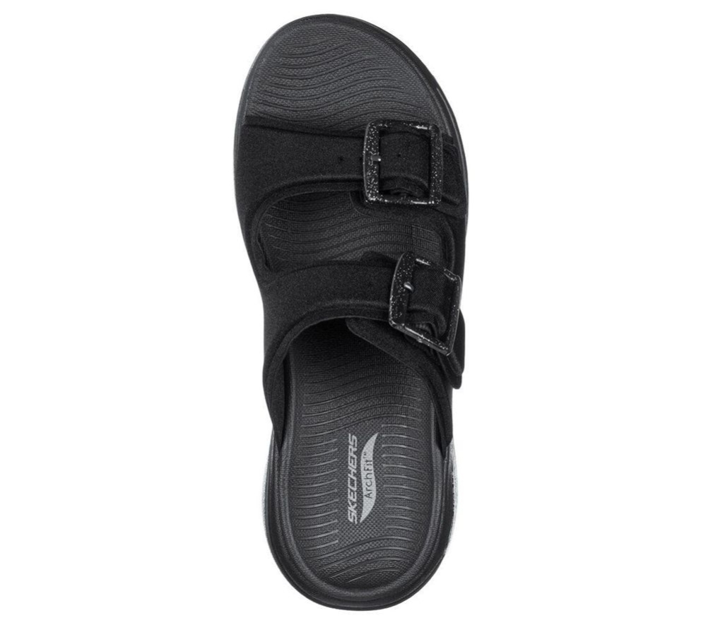 Skechers GOwalk Arch Fit - Unreal Women's Slides Black | XOFN20435