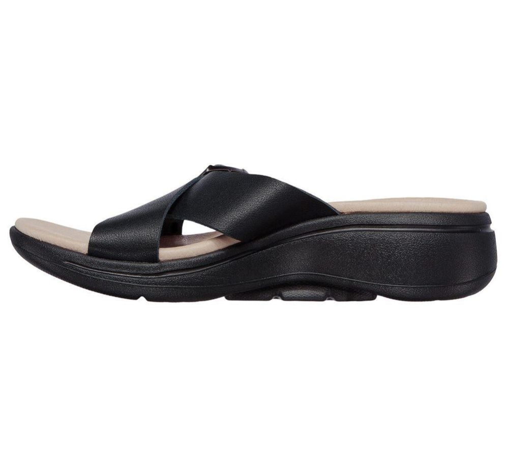 Skechers GOwalk Arch Fit - Upscale Women's Sandals Black | BFRQ38609