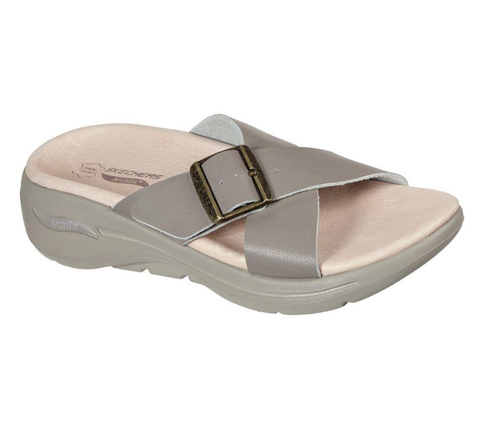 Skechers GOwalk Arch Fit - Upscale Women\'s Sandals Beige | OBYZ08924