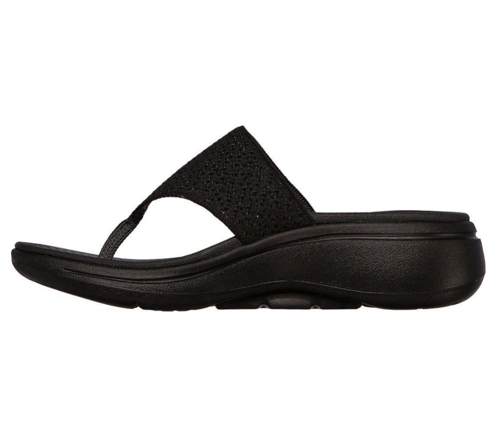 Skechers GOwalk Arch Fit - Weekender Women's Flip Flops Black | UNMW59840