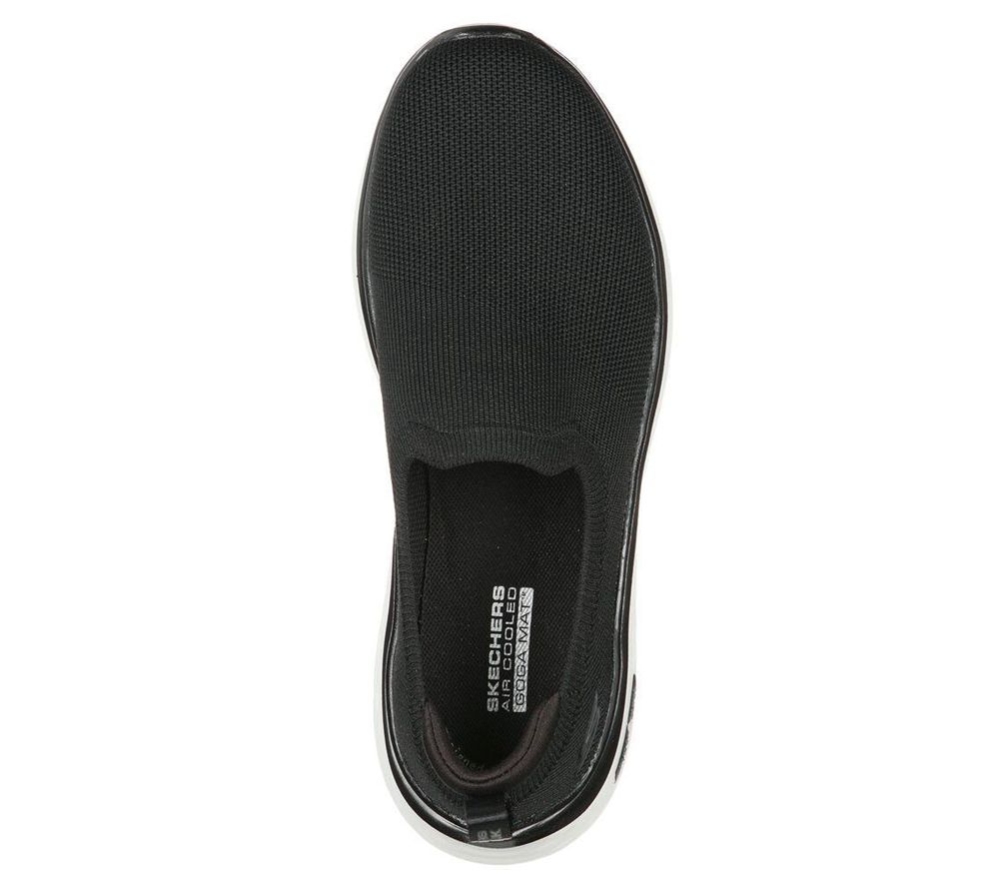 Skechers GOwalk Hyper Burst - Grand Smile Women's Walking Shoes Black White | AZTL34701