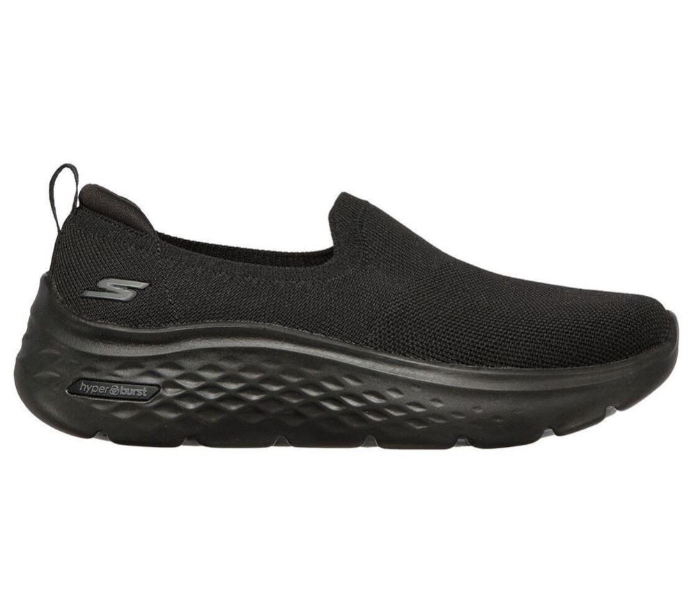 Skechers GOwalk Hyper Burst - Grand Smile Women's Walking Shoes Black | RYNU93465