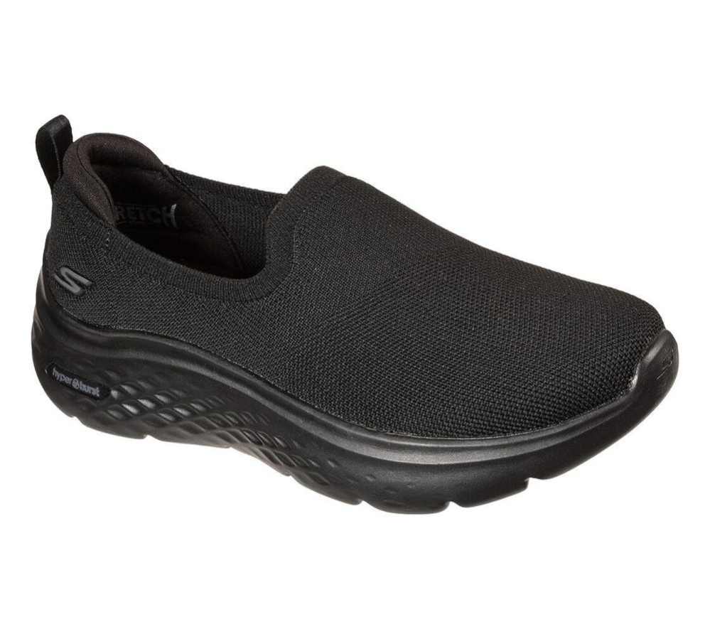 Skechers GOwalk Hyper Burst - Grand Smile Women\'s Walking Shoes Black | RYNU93465