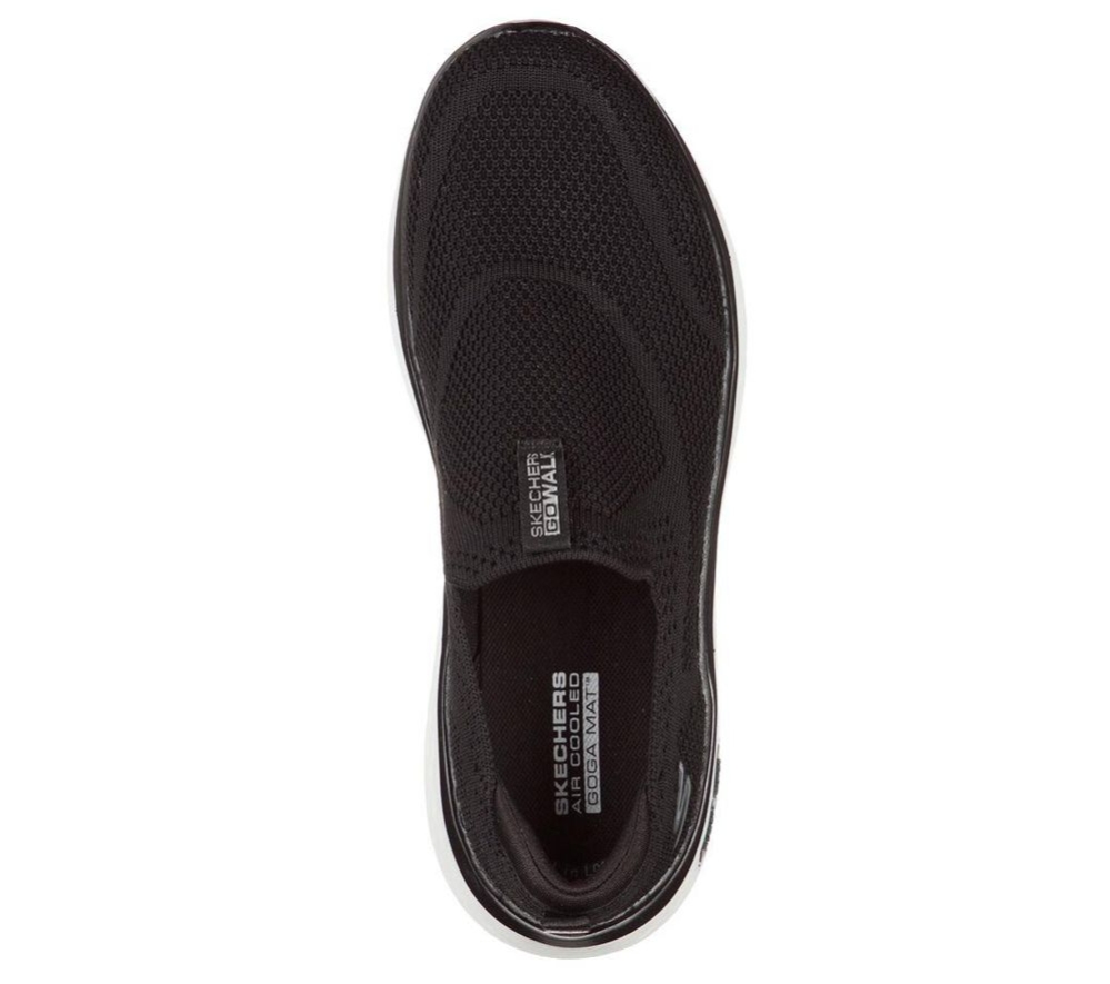 Skechers GOwalk Hyper Burst - Solar Winds Women's Walking Shoes Black White | YFGC79025