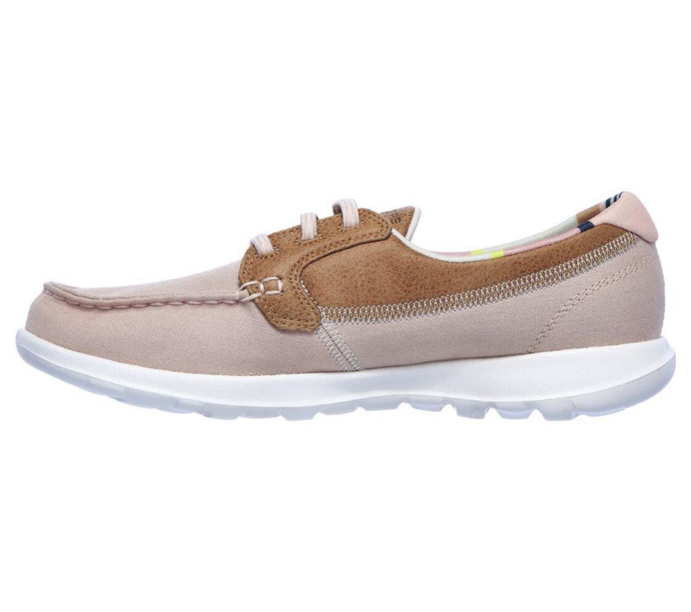 Skechers GOwalk Lite - Playa Vista Women's Boat Shoes Pink Brown | PAKZ54817