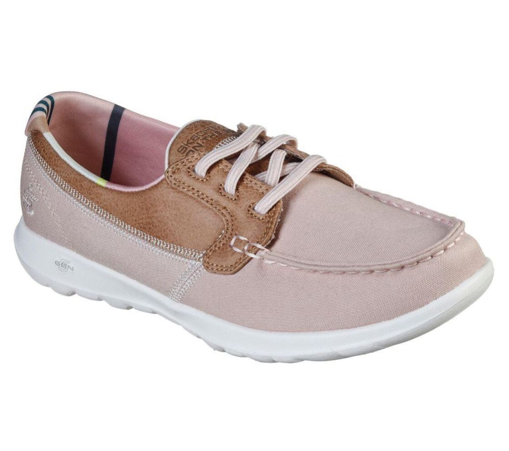 Skechers GOwalk Lite - Playa Vista Women\'s Boat Shoes Pink Brown | PAKZ54817