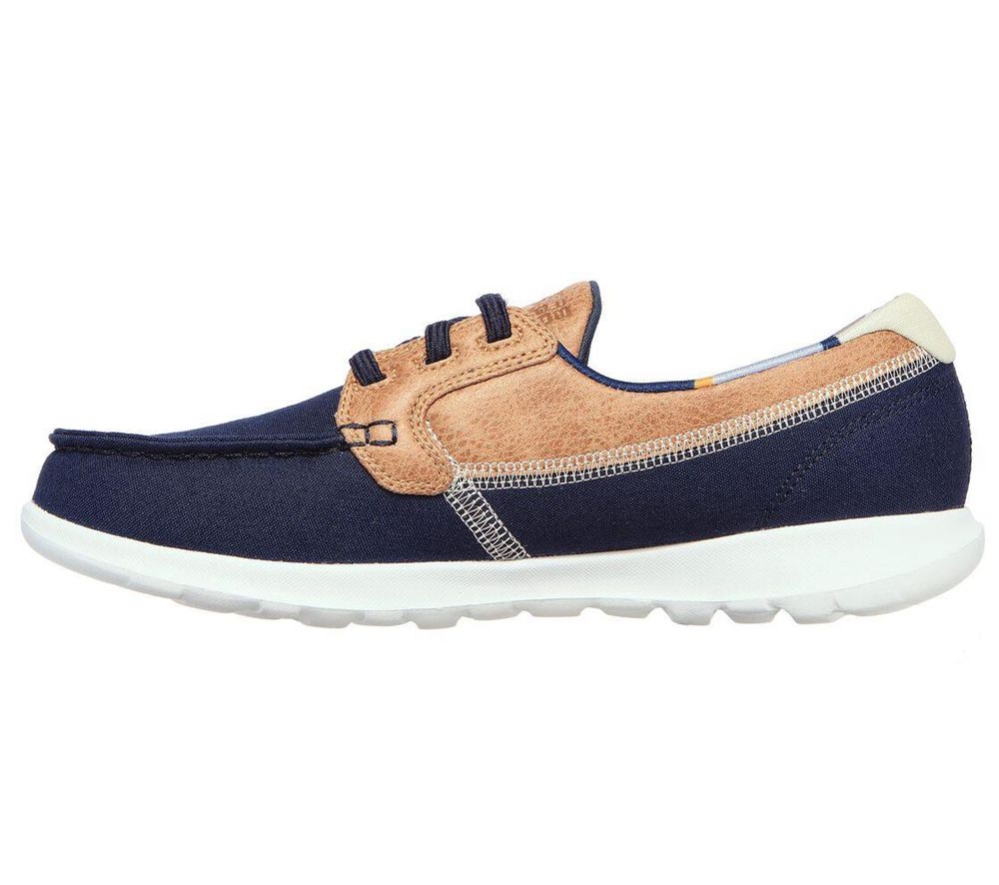 Skechers GOwalk Lite - Playa Vista Women's Boat Shoes Navy Brown | ROYK90672