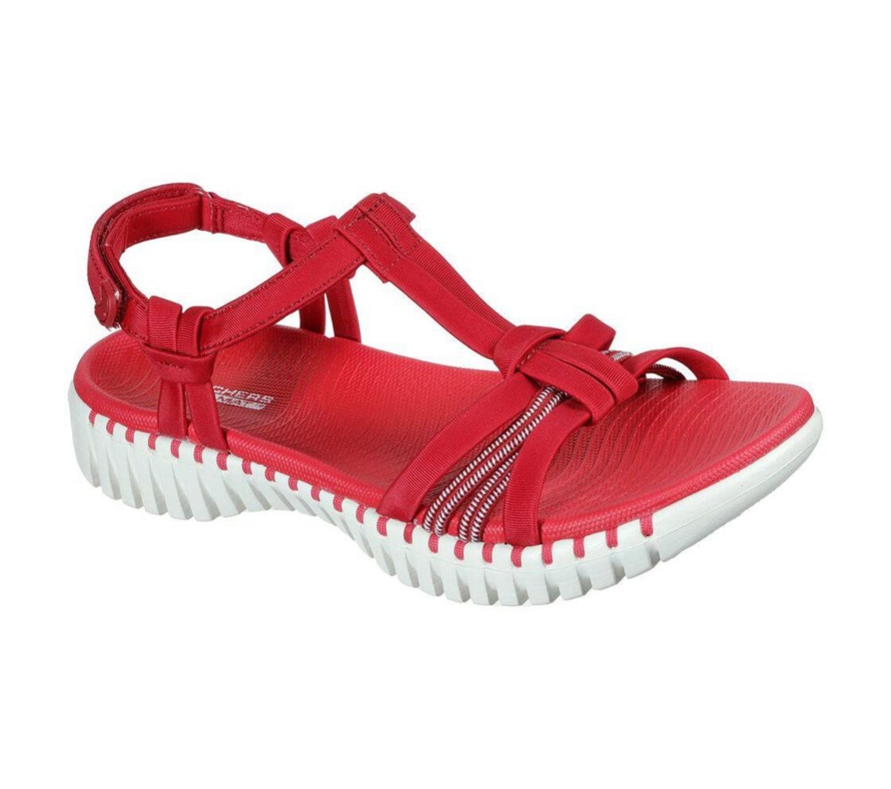 Skechers GOwalk Smart - Good Lookin Women\'s Sandals Red | EVOP10852