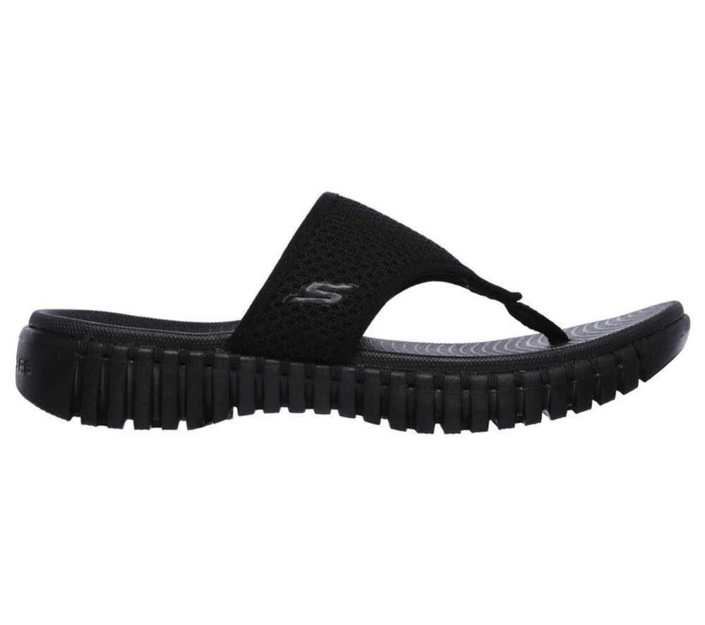 Skechers GOwalk Smart - Riviera Women's Flip Flops Black | QICT31045