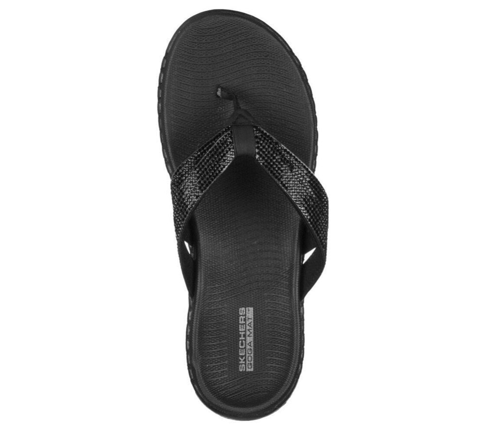 Skechers GOwalk Smart - Shimmer Women's Flip Flops Black | MXLO93476