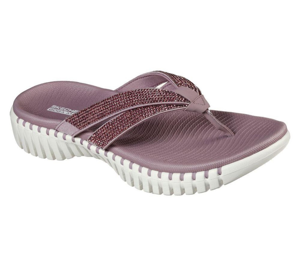 Skechers GOwalk Smart - Shimmer Women\'s Flip Flops Purple | PZMY24810