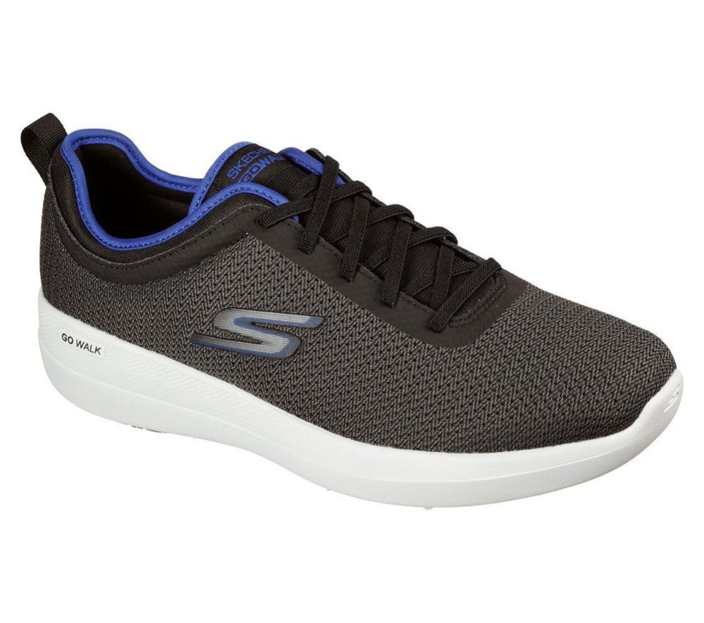 Skechers GOwalk Stability - Progress Men\'s Walking Shoes Black Blue Grey | VXYW97384