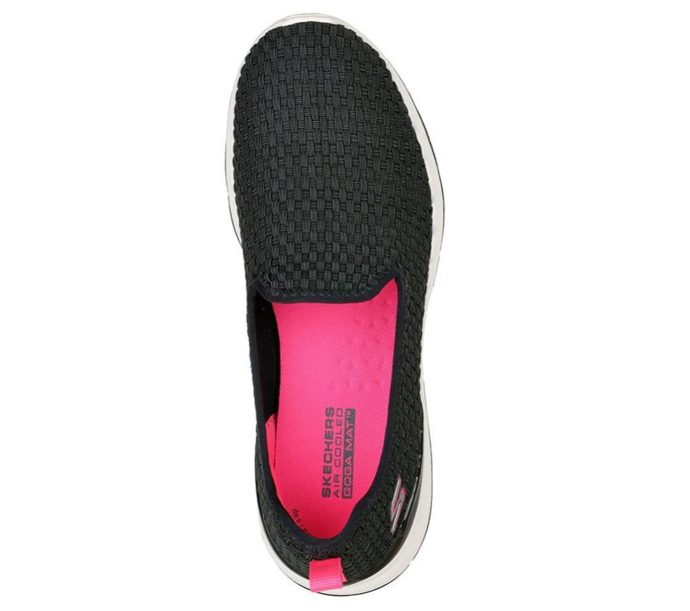 Skechers GOwalk Stretch Fit - Wicker Sunset Women's Walking Shoes Black Pink | HBUD72895