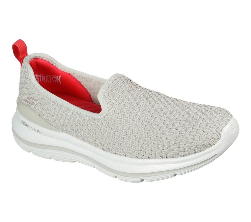 Skechers GOwalk Stretch Fit - Wicker Sunset Women\'s Walking Shoes Beige Red | PUXN34057