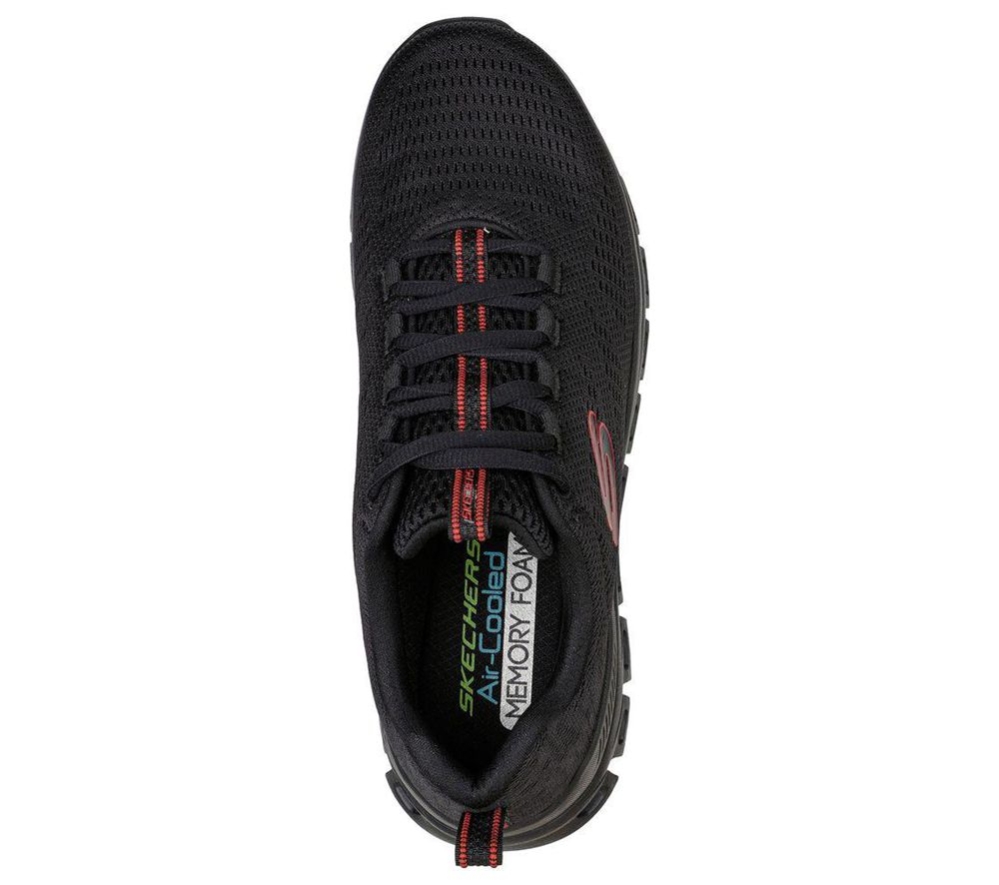 Skechers Glide-Step - Fasten Up Men's Walking Shoes Black | DUYQ28634