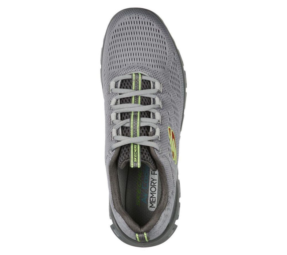 Skechers Glide-Step - Fasten Up Men's Walking Shoes Grey | SUCG35184
