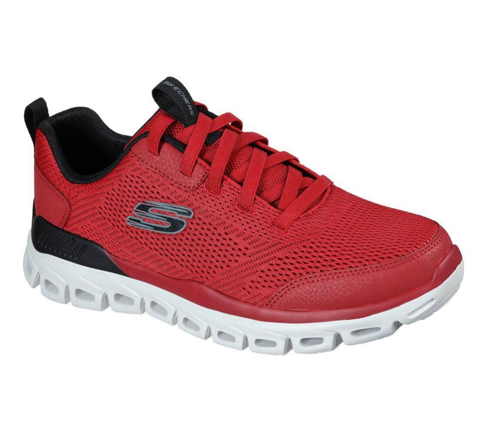 Skechers Glide-Step Men\'s Walking Shoes Red Black | CEIW06759