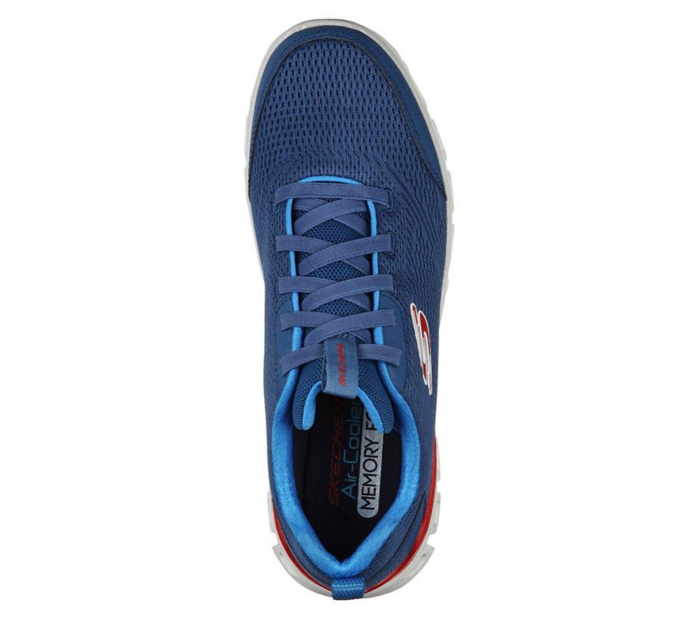 Skechers Glide-Step Men's Walking Shoes Navy Blue Red | CZYI72586