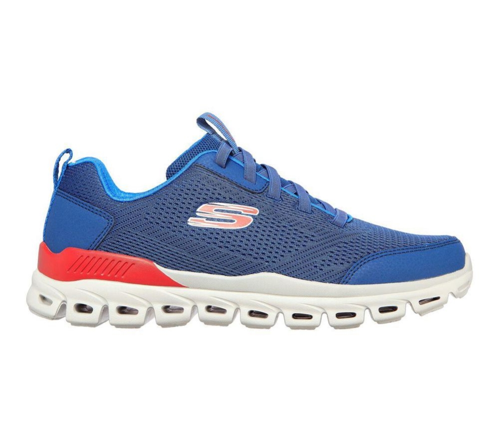 Skechers Glide-Step Men's Walking Shoes Navy Blue Red | CZYI72586