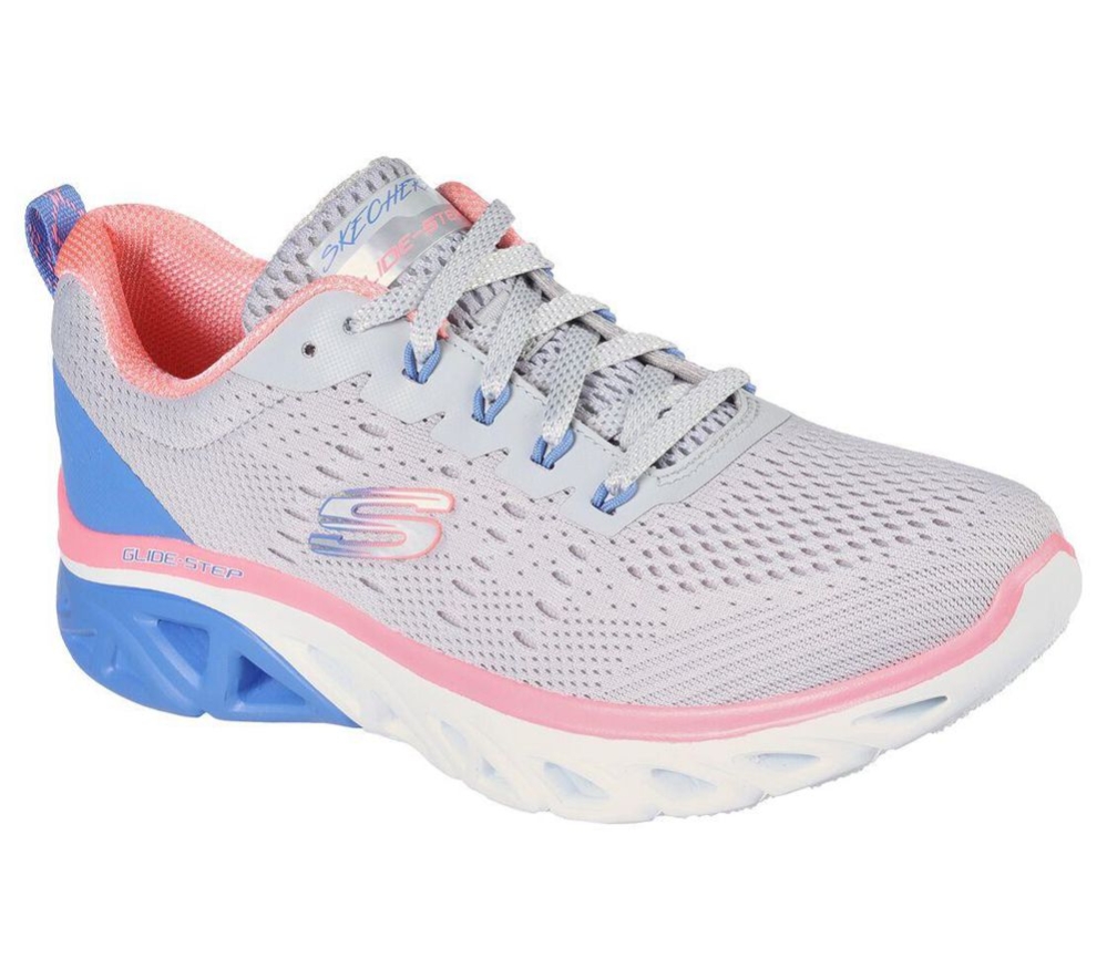 Skechers Glide-Step Sport - New Appeal Women\'s Walking Shoes Grey Pink Blue | QJWU31275