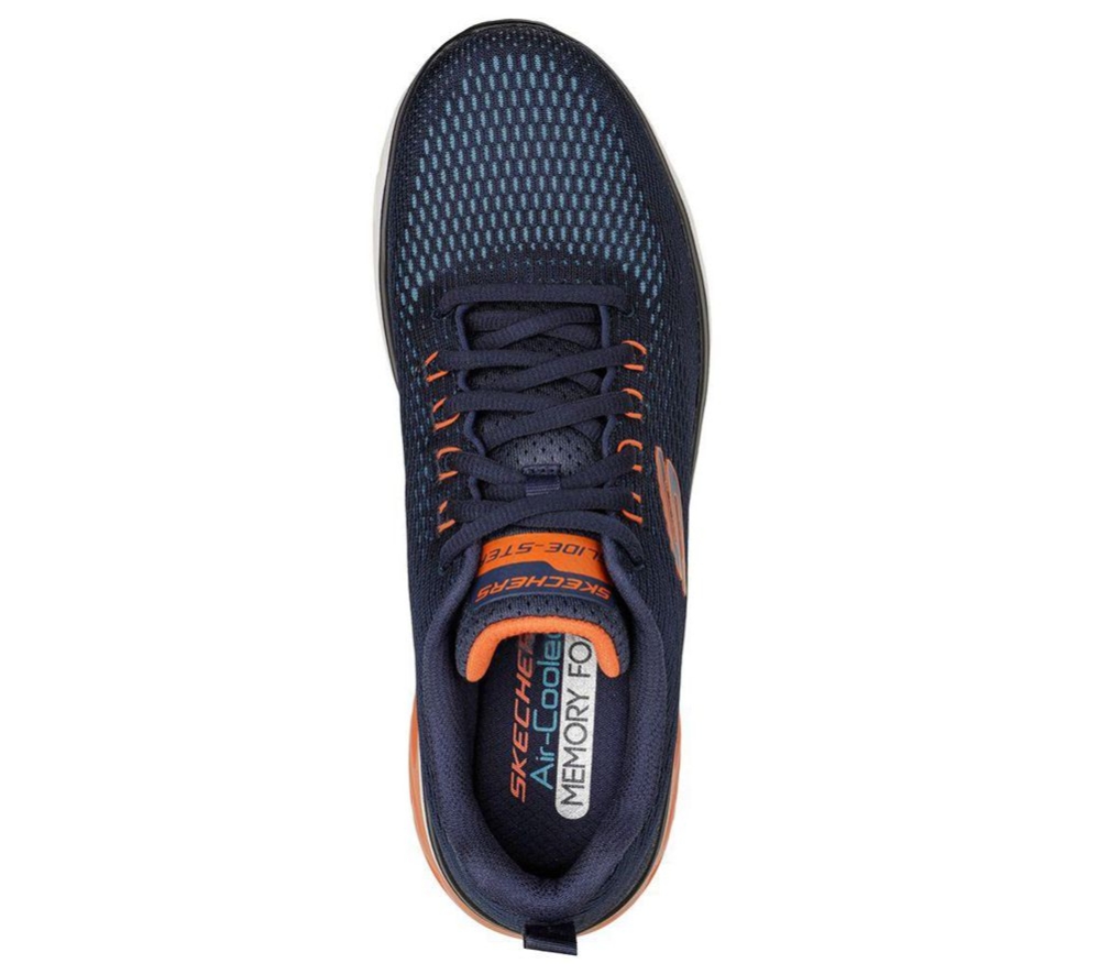 Skechers Glide-Step Sport - Wave Heat Men's Training Shoes Navy Orange | LZGU61407