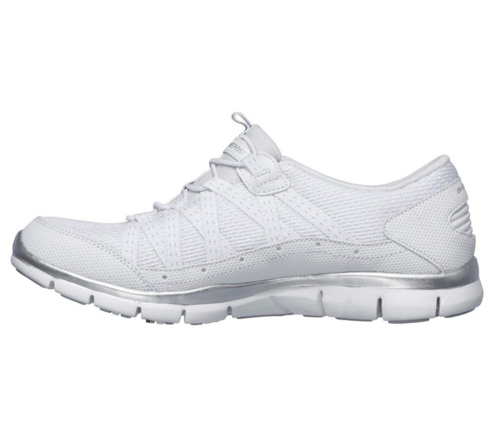 Skechers Gratis - Strolling Women's Training Shoes White Silver | IGXK64703