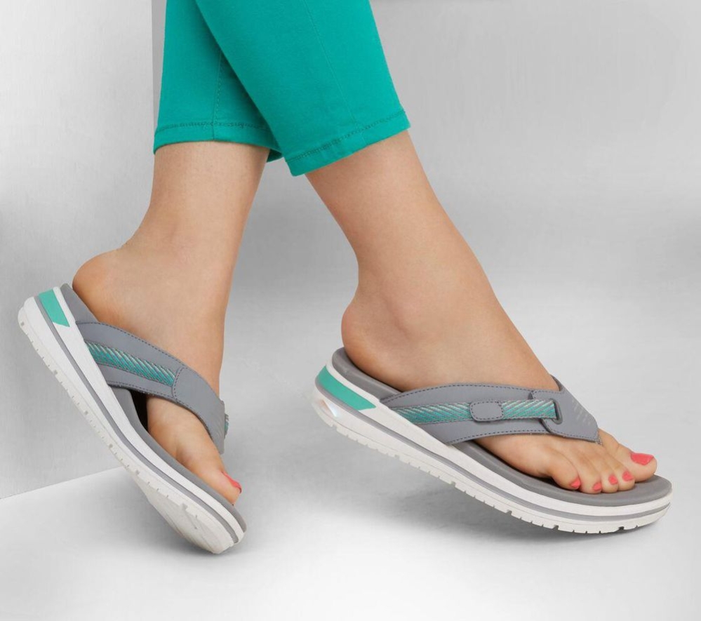 Skechers Intergrades - Brighter Days Women's Flip Flops Grey Green | OSRG86290
