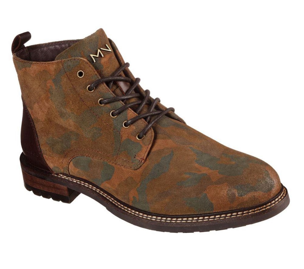 Skechers Ithaca - Stowe Men\'s Ankle Boots Camouflage | ZQXR59480