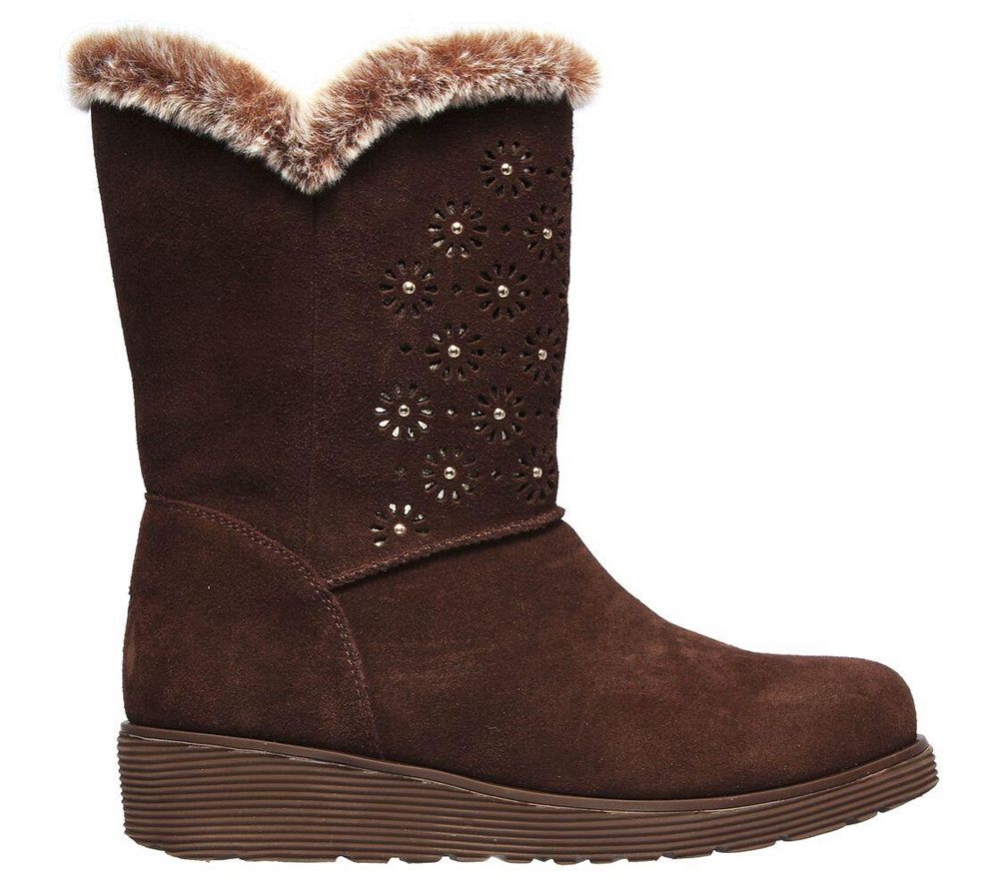 Skechers Keepsakes Wedge - Lovely Stud Women's Winter Boots Brown | JLSZ47365