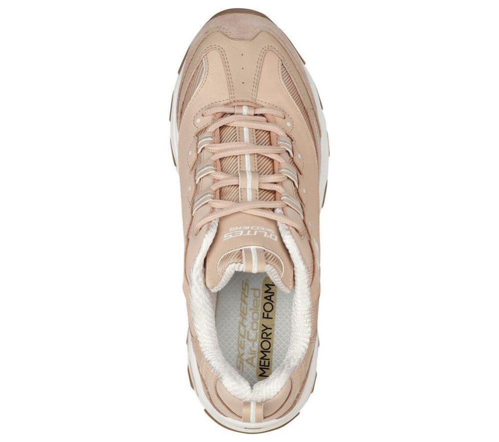 Skechers Luxe Collection: D'Lites - Natural Wave Men's Trainers Pink | CGAE75412