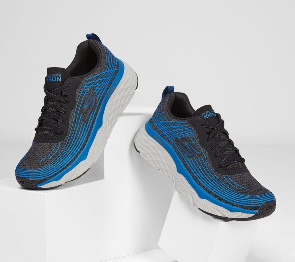 Skechers Max Cushioning Elite - Brilliant Men's Running Shoes Black Blue | DFHN74536