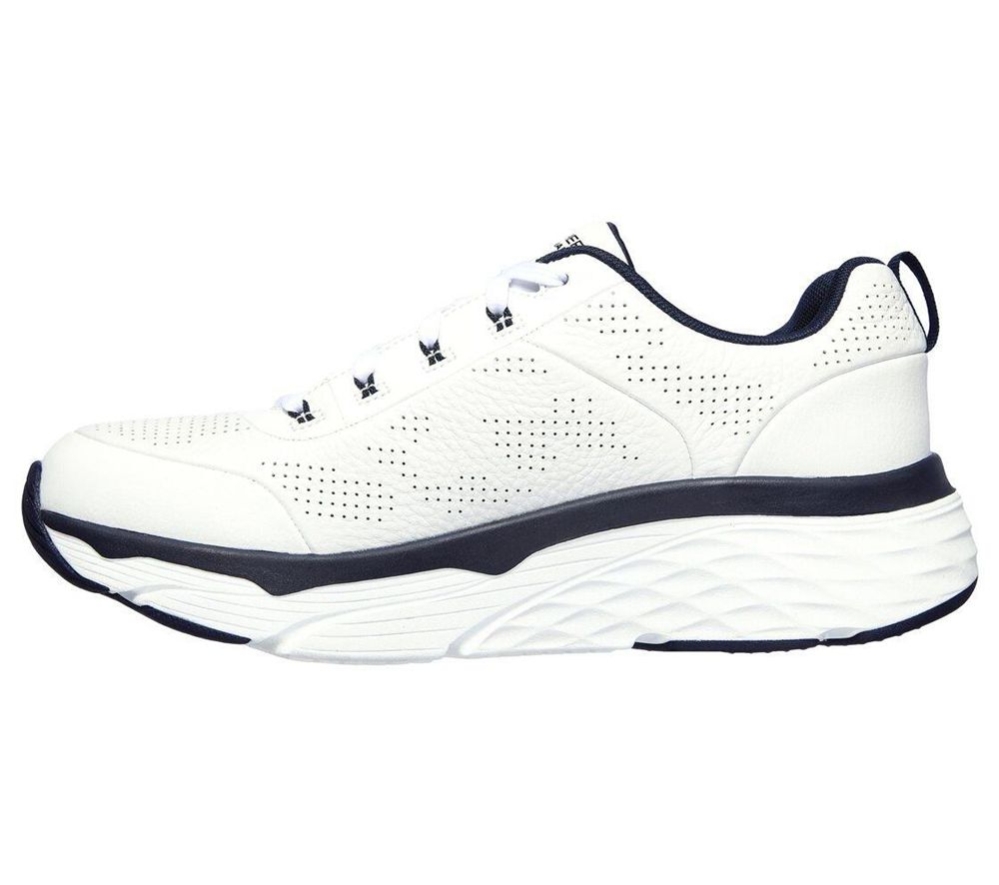 Skechers Max Cushioning Elite - Lucid Men's Running Shoes White Navy | RHLU04683