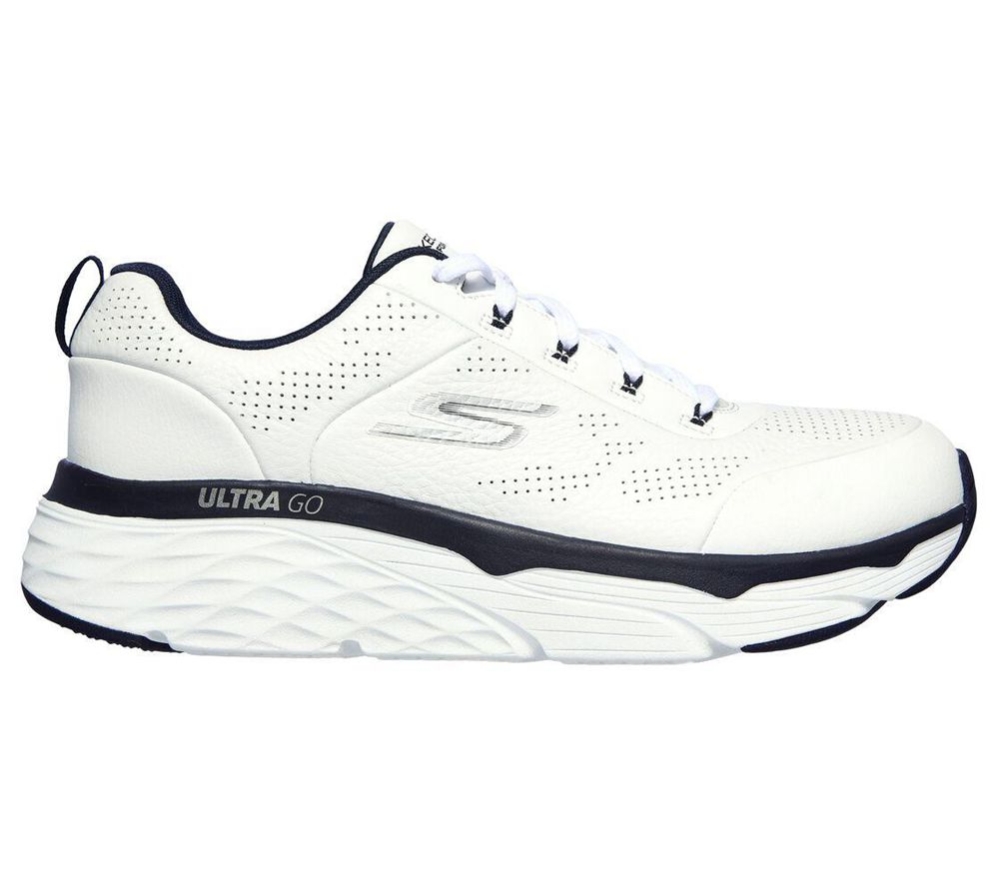 Skechers Max Cushioning Elite - Lucid Men's Running Shoes White Navy | RHLU04683