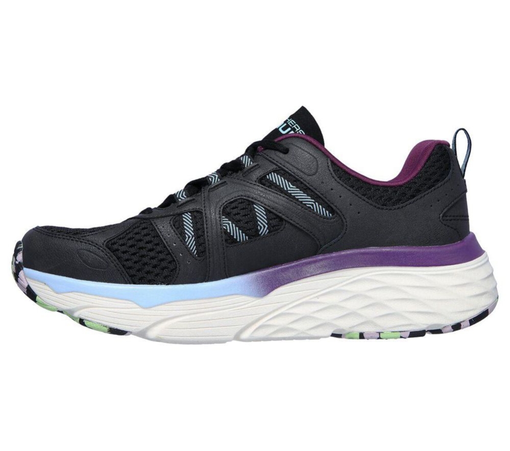 Skechers Max Cushioning Elite - Wind Chill Women's Running Shoes Black Blue Purple | LJMP02395