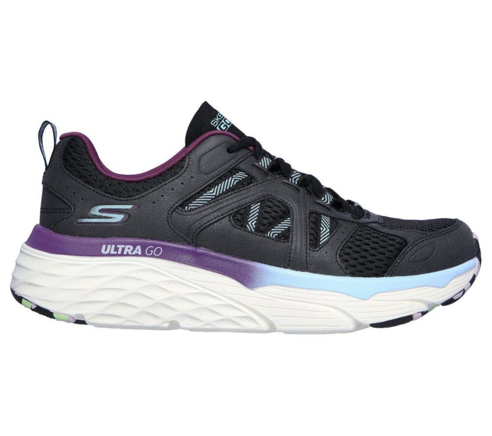 Skechers Max Cushioning Elite - Wind Chill Women's Running Shoes Black Blue Purple | LJMP02395