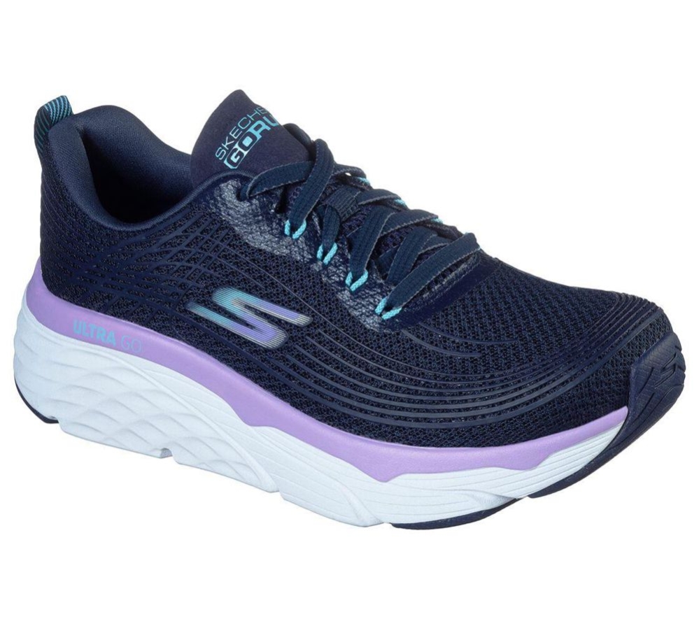 Skechers Max Cushioning Elite Women\'s Running Shoes Navy Purple | ZDMX78102