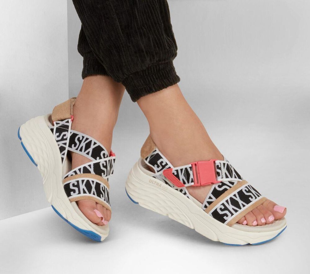 Skechers Max Cushioning - Trouble Maker Women's Sandals Beige Multicolor | DBWP08243