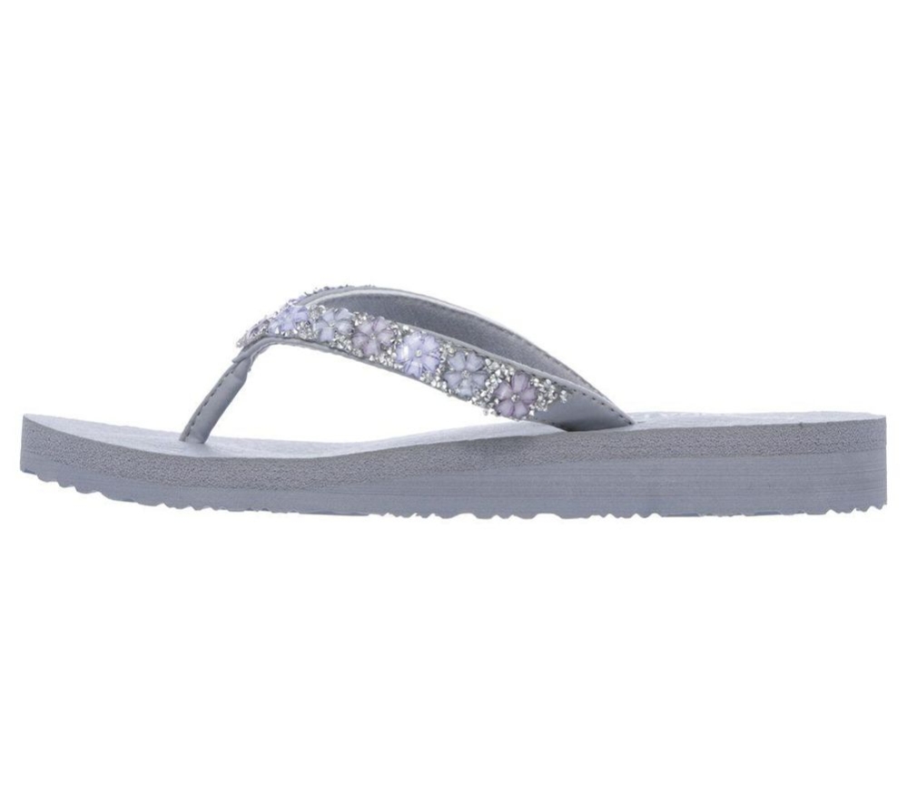 Skechers Meditation - Daisy Delight Women's Flip Flops Grey | GRKX05361