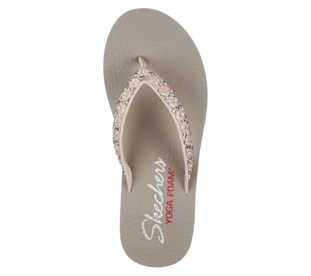 Skechers Meditation - Daisy Delight Women's Flip Flops Pink | MLRA94580